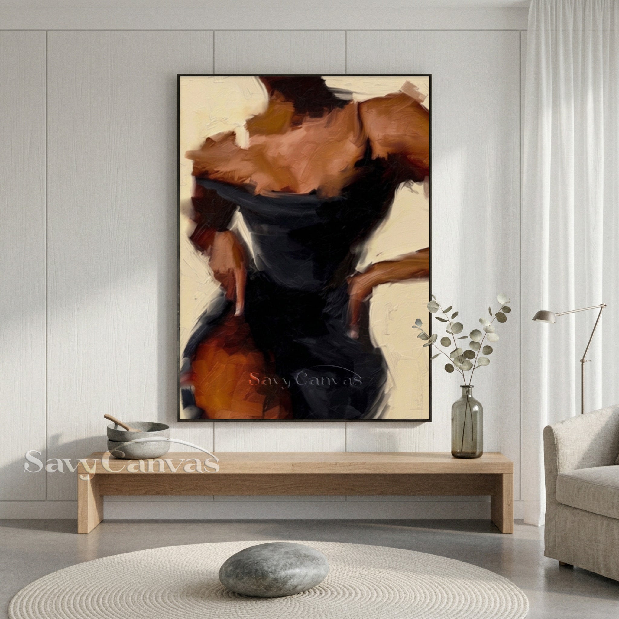 Elegant Female Back Oil Painting | Modern Figurative Wall Art #SS 140
