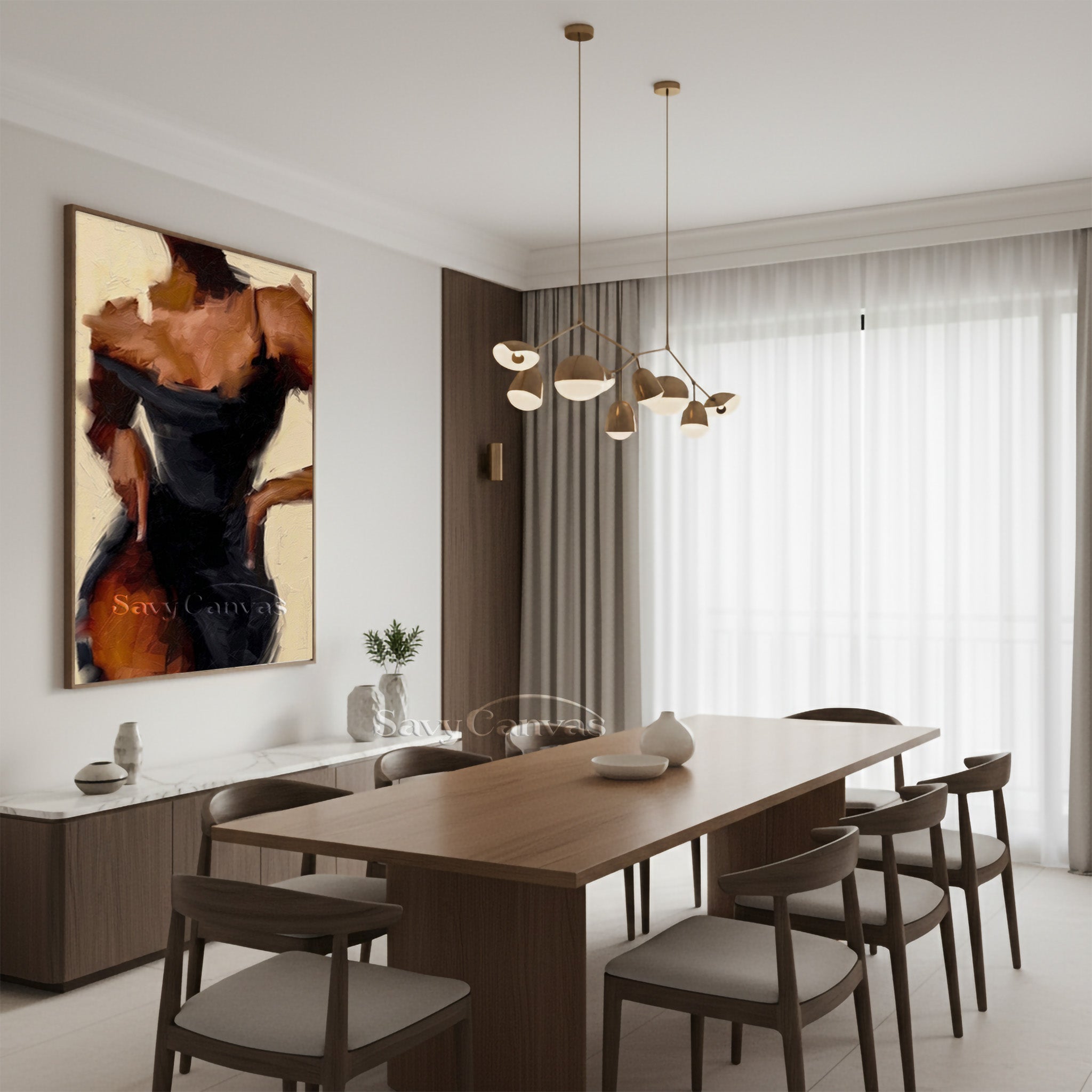 Elegant Female Back Oil Painting | Modern Figurative Wall Art #SS 140