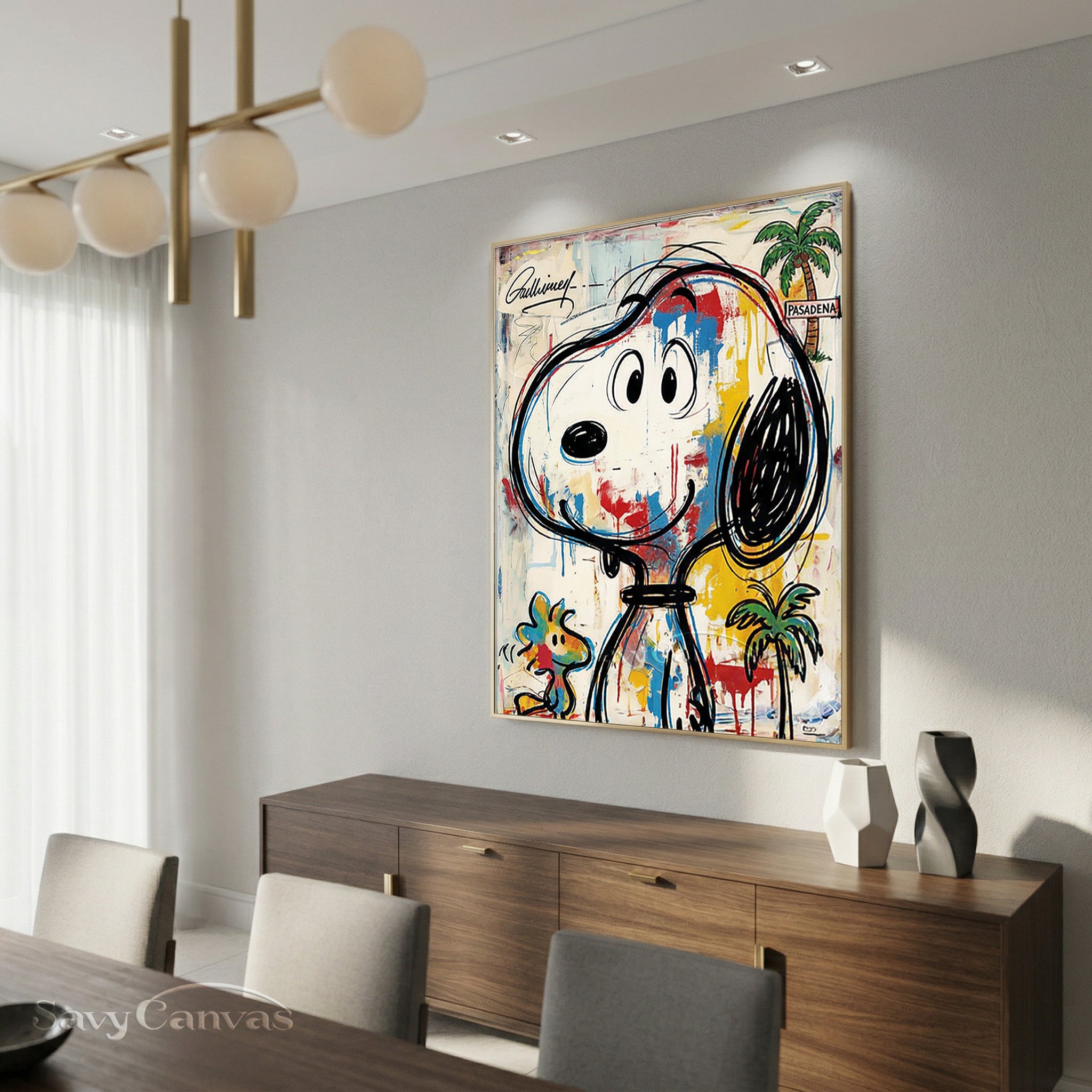 California Style Snoopy Graffiti Painting | Modern Urban Wall Art #SS 066