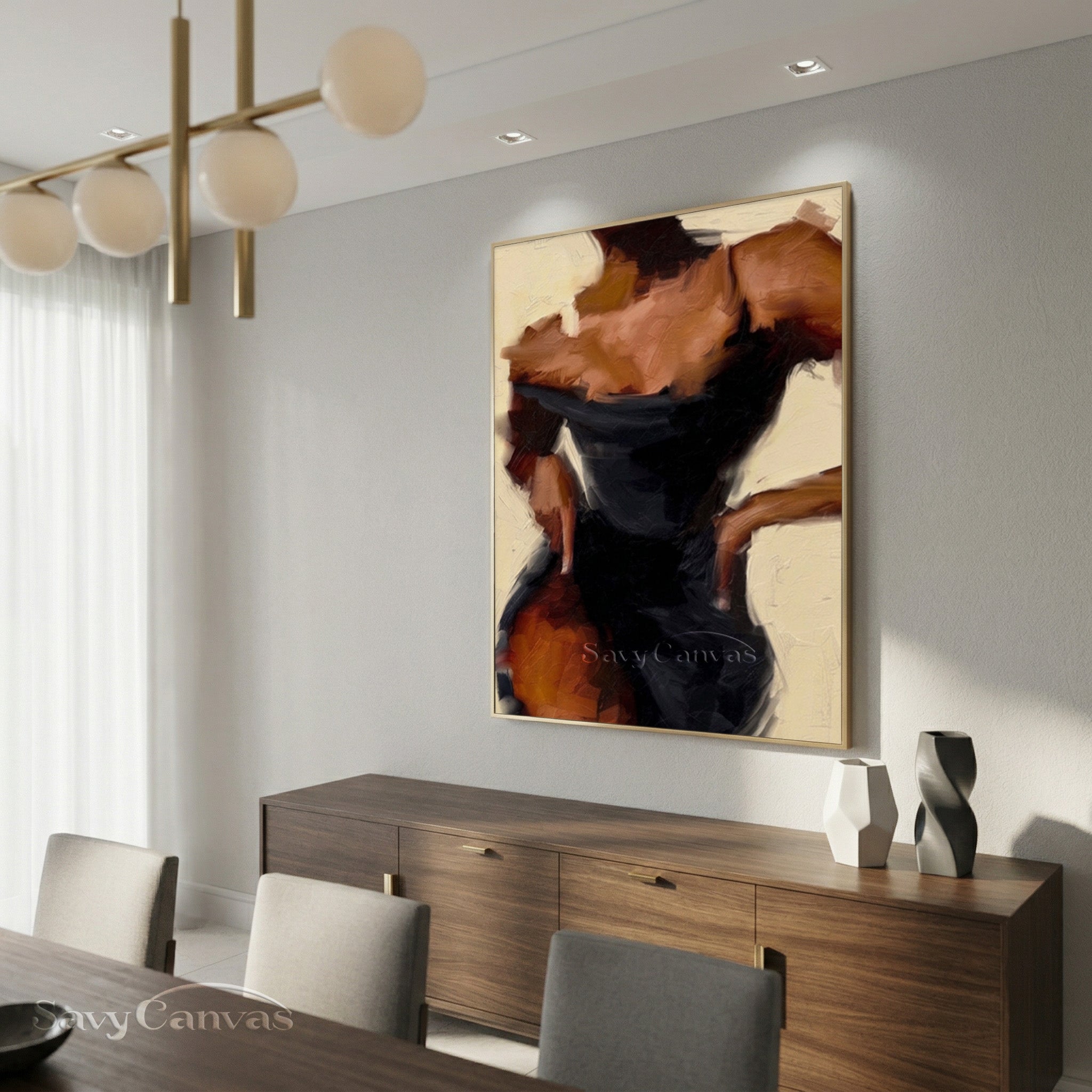 Elegant Female Back Oil Painting | Modern Figurative Wall Art #SS 140