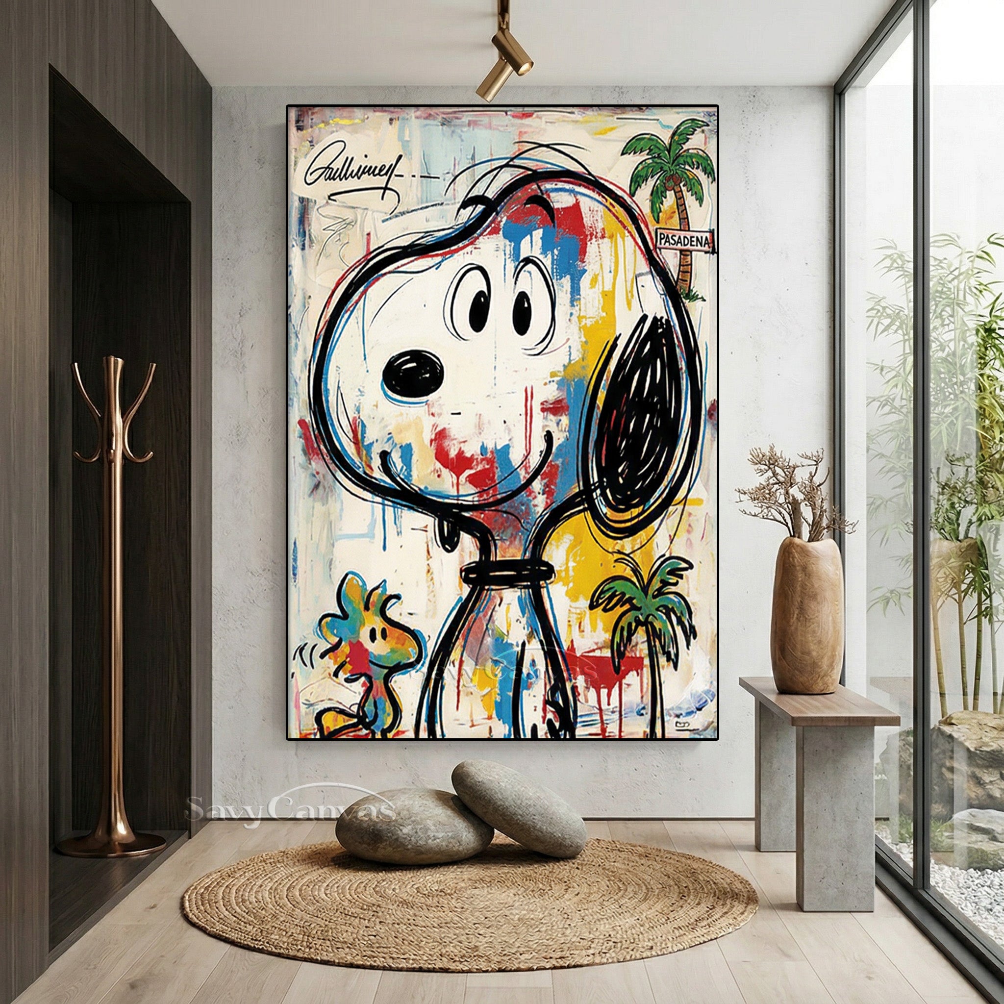 California Style Snoopy Graffiti Painting | Modern Urban Wall Art #SS 066