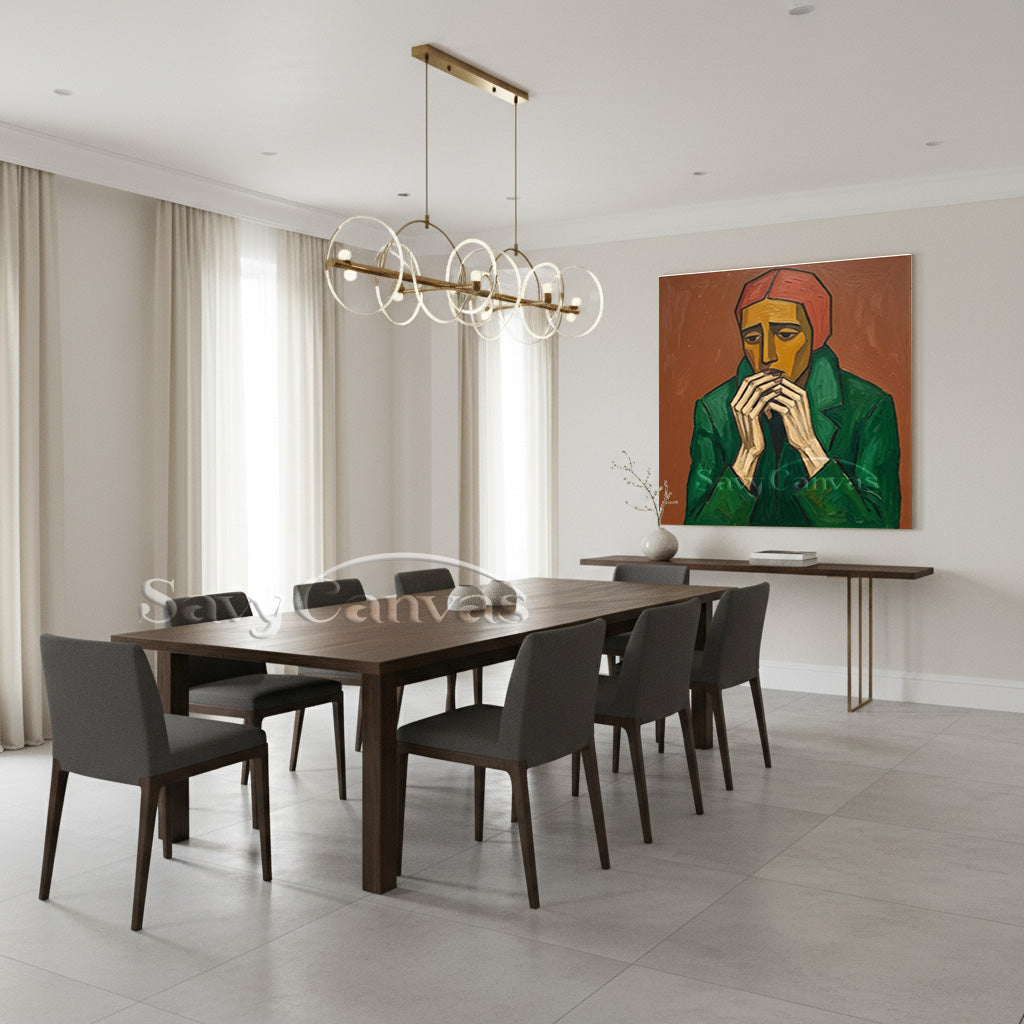 Modern Expressionist Portrait Oil Painting | Hand-Painted Art #SS 106