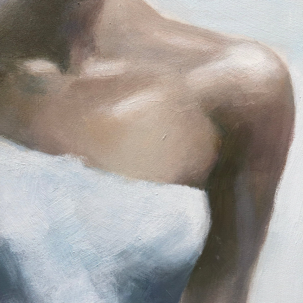 Contemporary Figurative Painting | Large Vertical Woman Black & White Art #ZZ 189