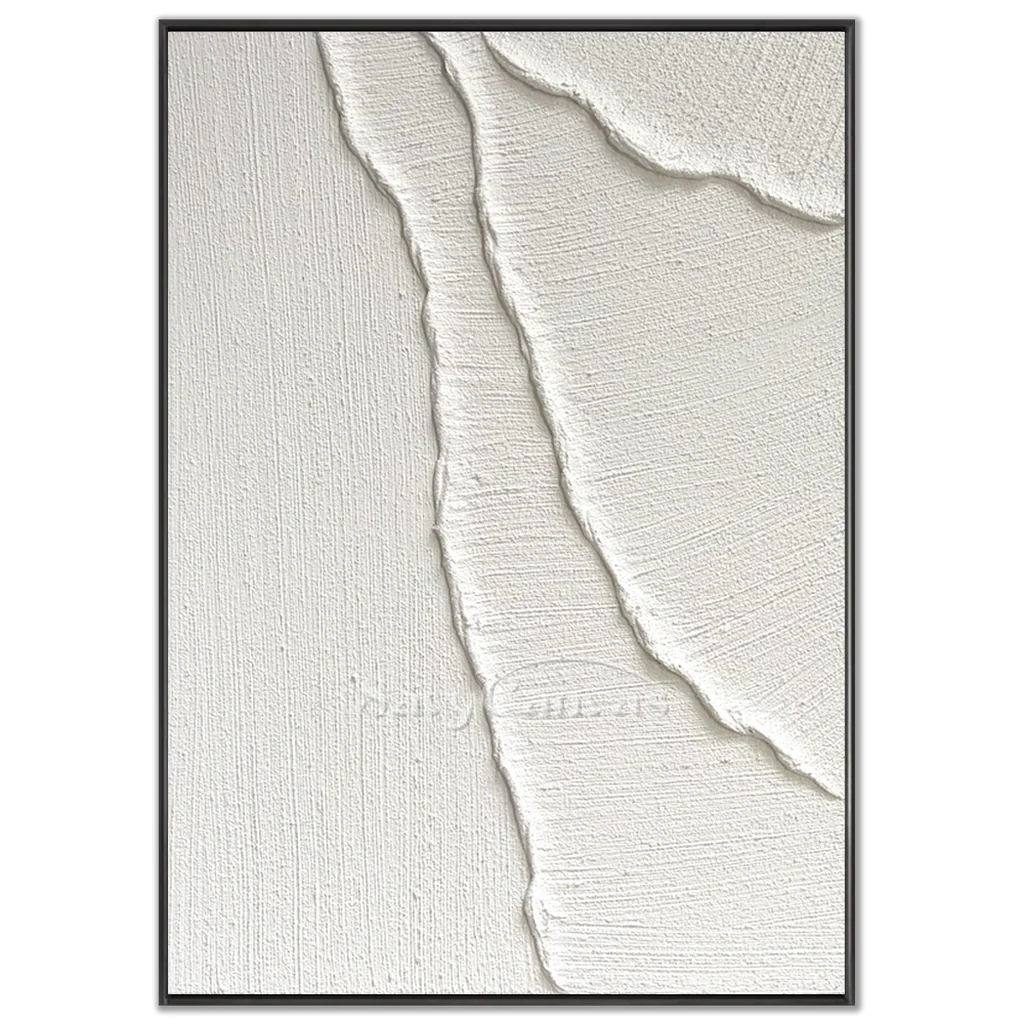 Abstract White Sand Waves Art | Coastal Minimalist Decor #AA 017