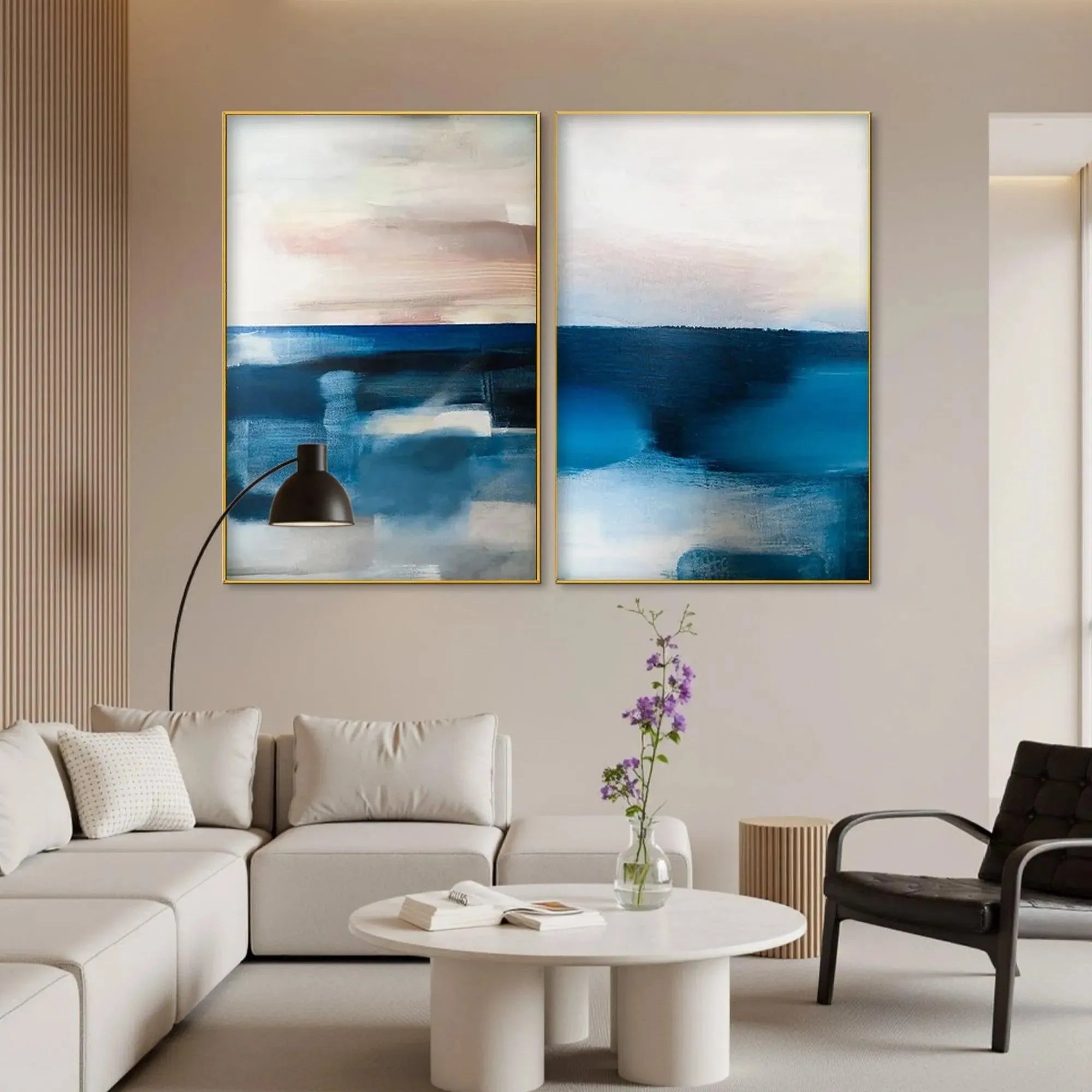 Blue Abstract Seascape Set | Modern Ocean Paintings #AA 294