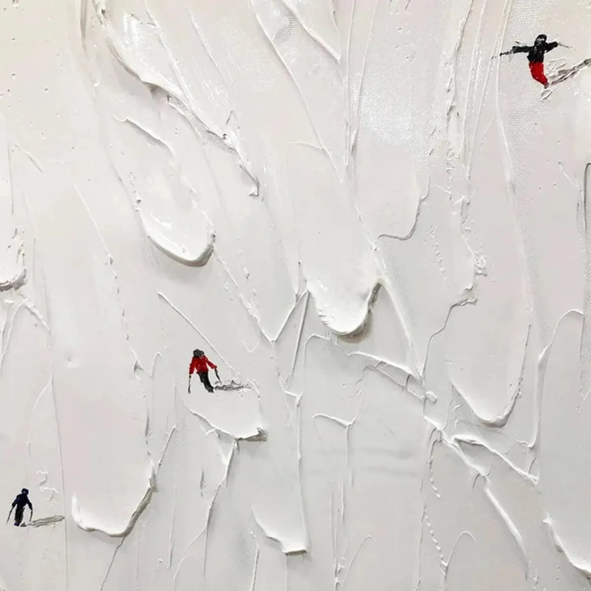 Textured 3D Ski Painting | Minimalist Impasto Wall Art #AA 219