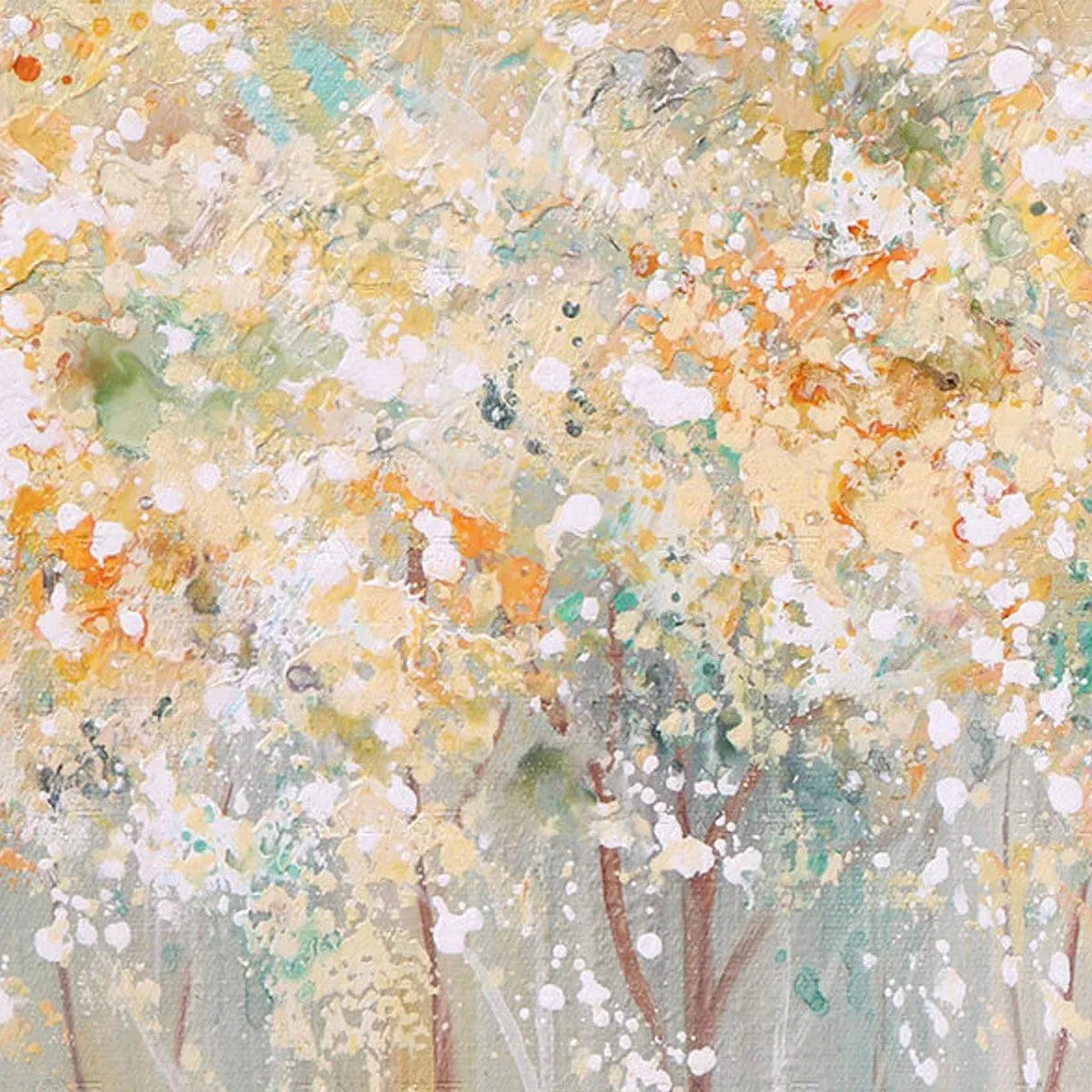 Modern Forest Painting | Yellow and Grey Abstract Wall Art #TC 241