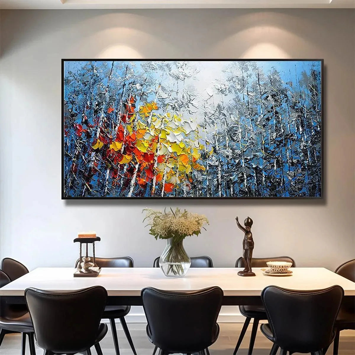 Textured Abstract Forest Painting | Colorful Impasto Wall Art #TC 244