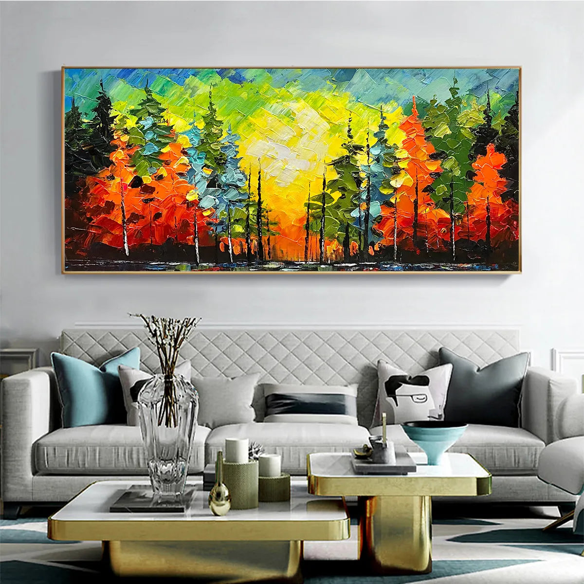 Modern Abstract Tree Painting | Vibrant Contemporary Wall Art