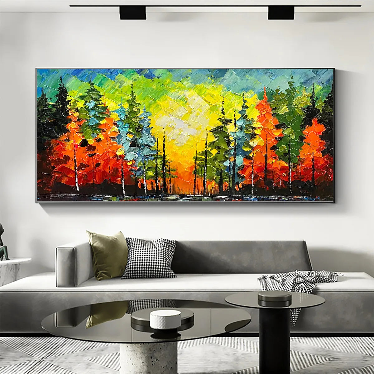 Colorful Impasto Forest Painting | Heavy Texture Palette Knife Art #TC 261