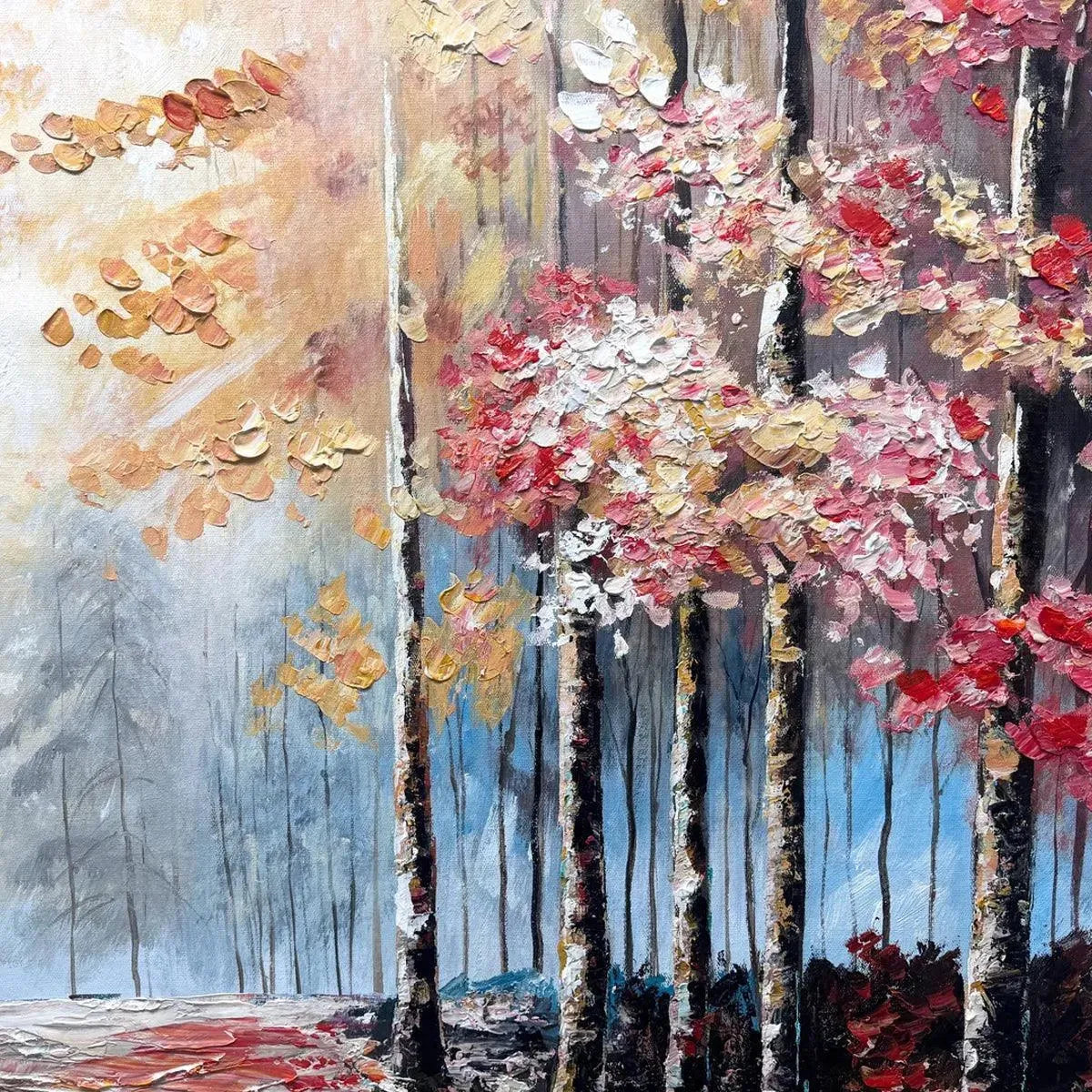Hand-Painted Forest Path Canvas Art | Modern Decor #TC 262