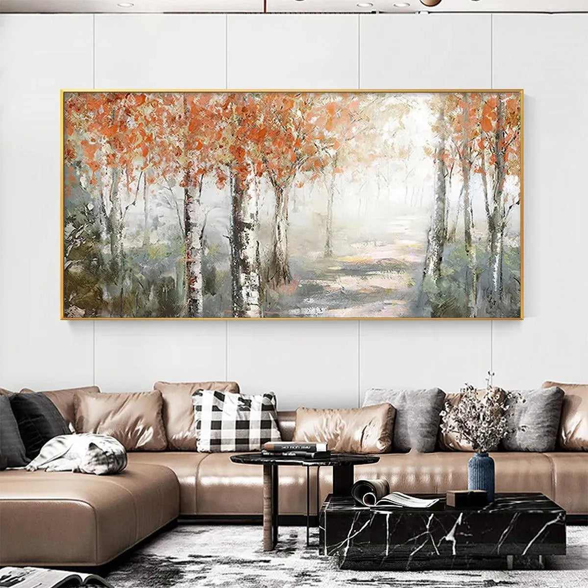 Abstract Forest Path Painting | Modern Horizontal Art
