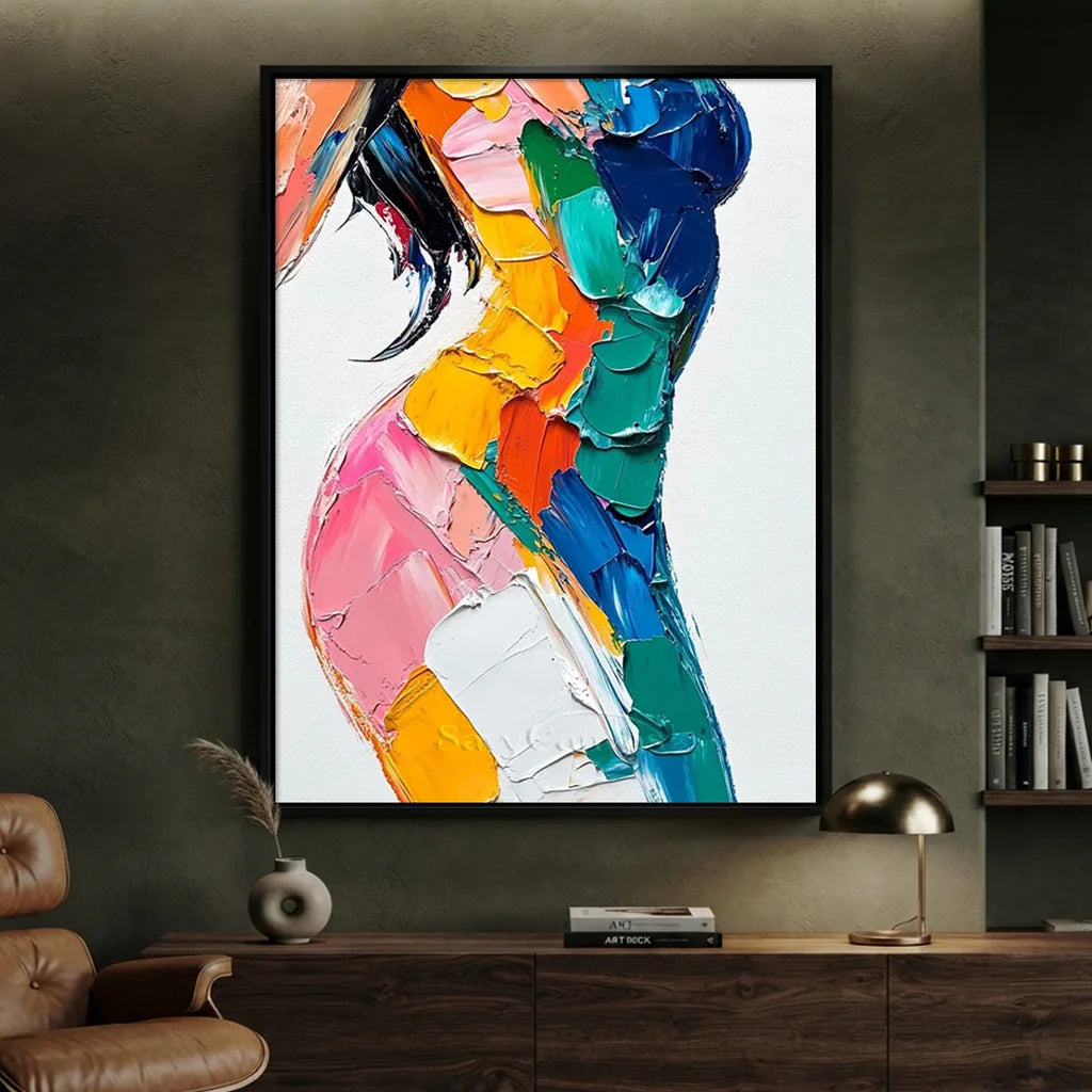 Textured Impasto Painting | Abstract Female Figure Wall Art #AA 003