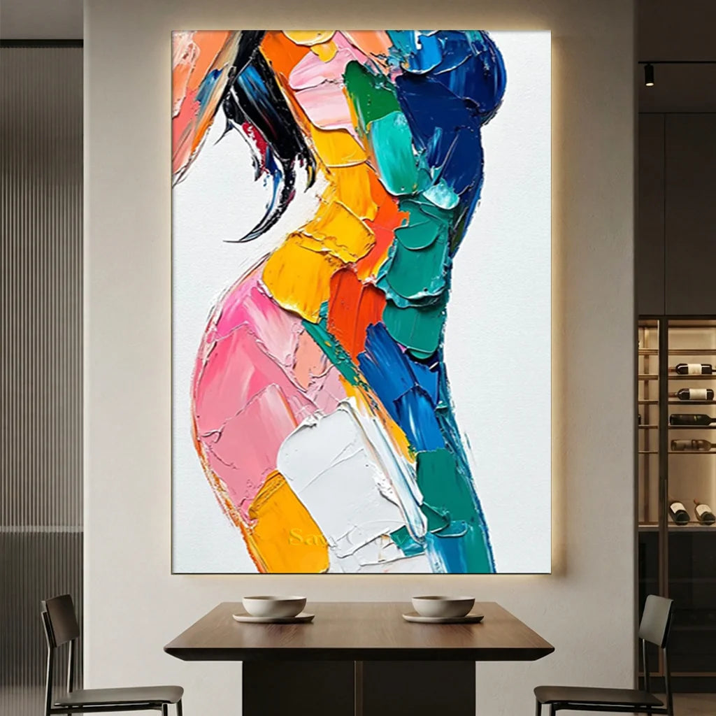 Textured Impasto Painting | Abstract Female Figure Wall Art #AA 003