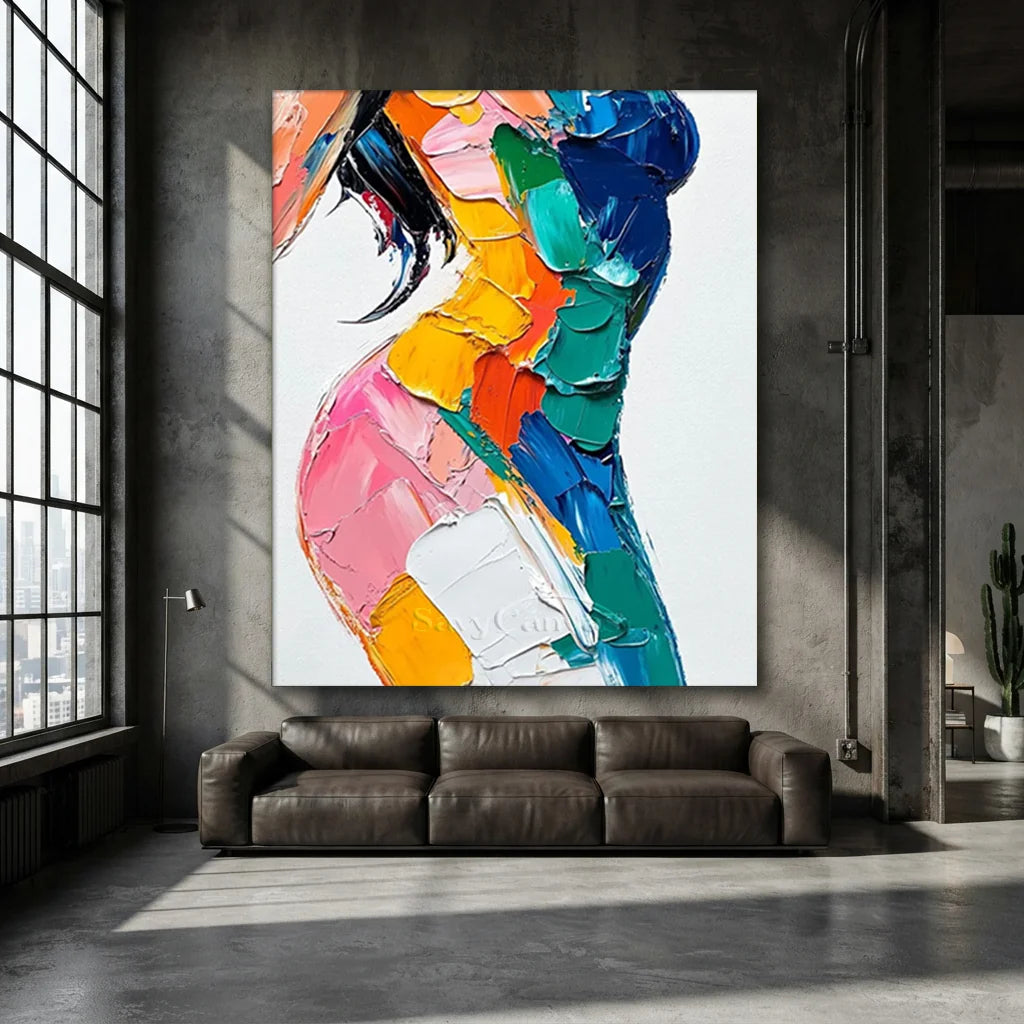 Textured Impasto Painting | Abstract Female Figure Wall Art #AA 003