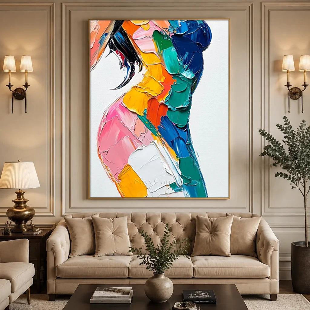 Textured Impasto Painting | Abstract Female Figure Wall Art #AA 003