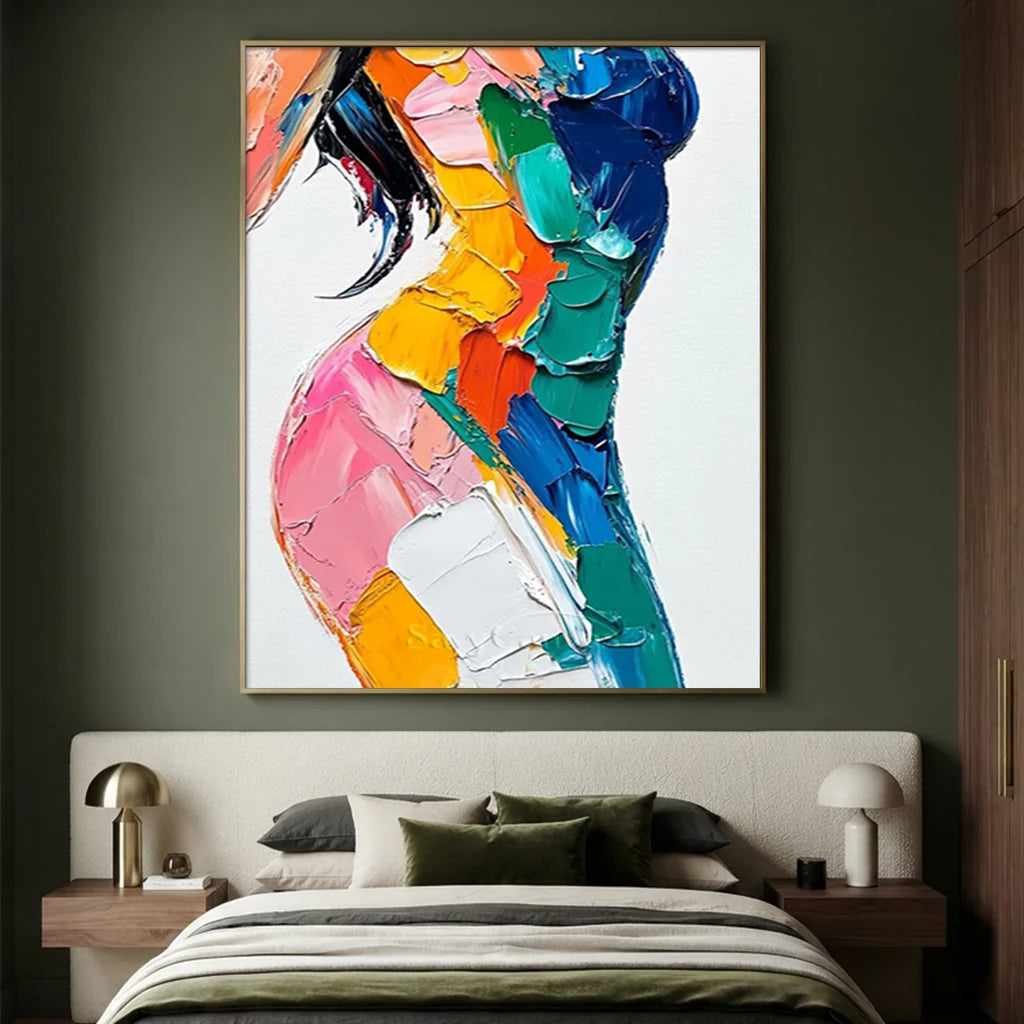 Textured Impasto Painting | Abstract Female Figure Wall Art #AA 003