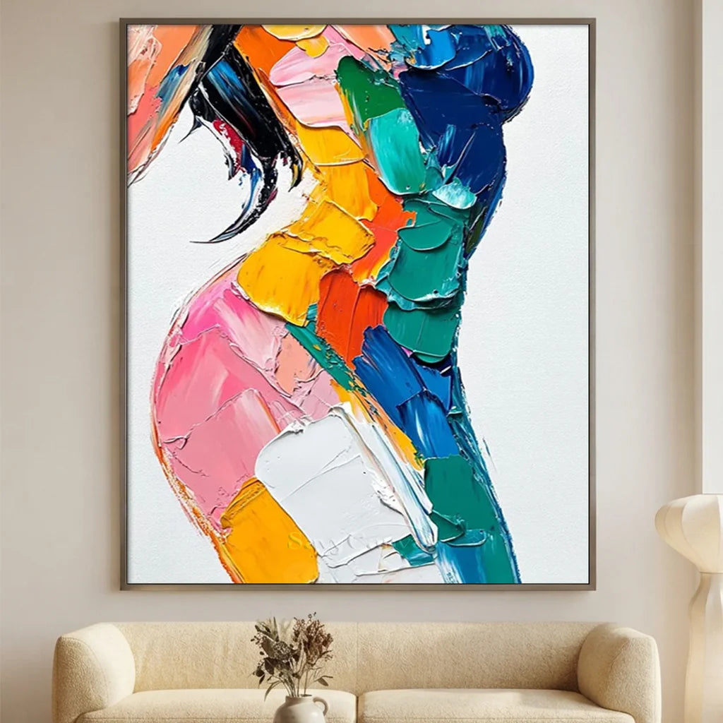 Textured Impasto Painting | Abstract Female Figure Wall Art #AA 003