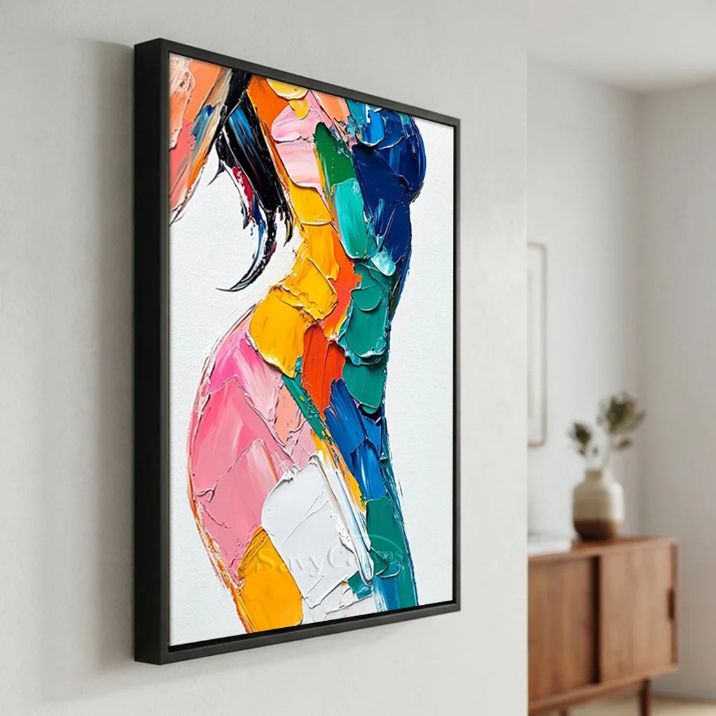 Textured Impasto Painting | Abstract Female Figure Wall Art #AA 003