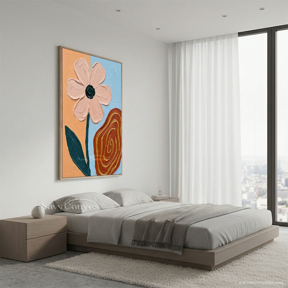 Abstract Floral Swirl Textured Oil Painting Canvas Art #AA 546