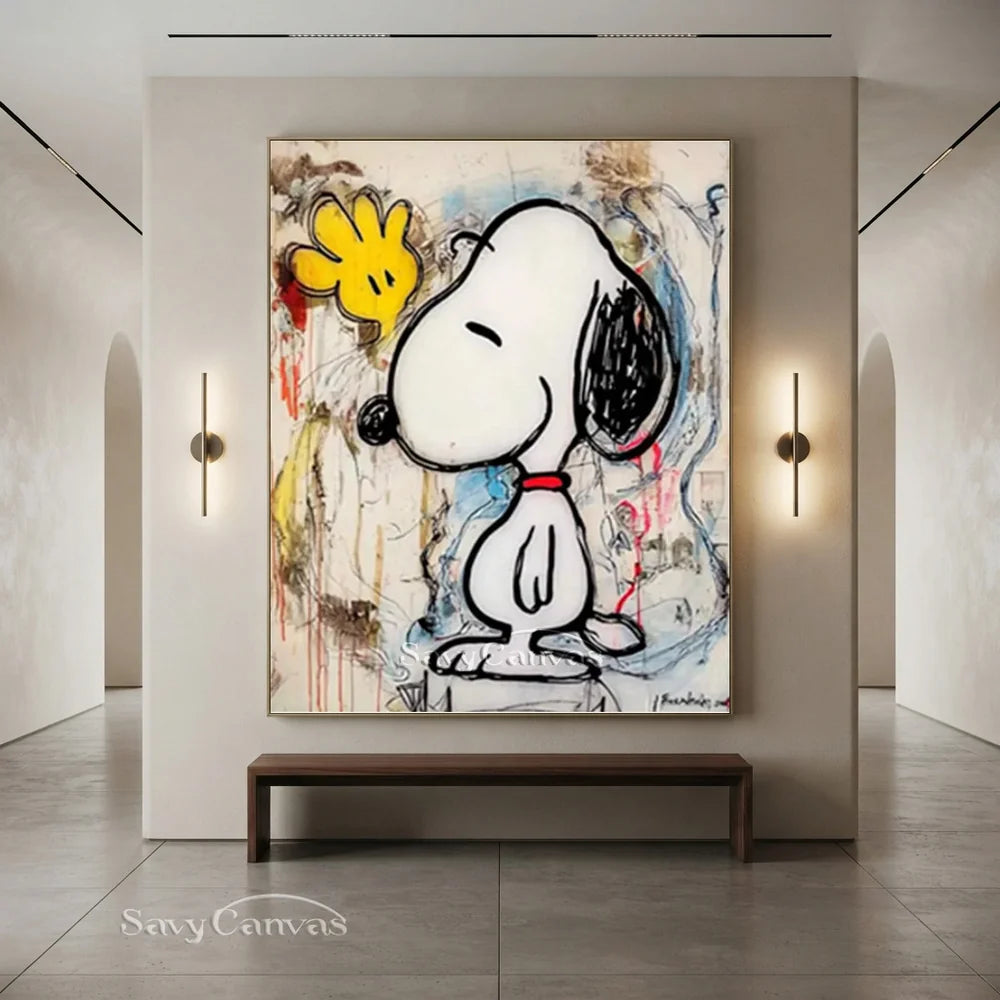 Pop Art Abstract Snoopy Hand-painted Canvas #SS 260