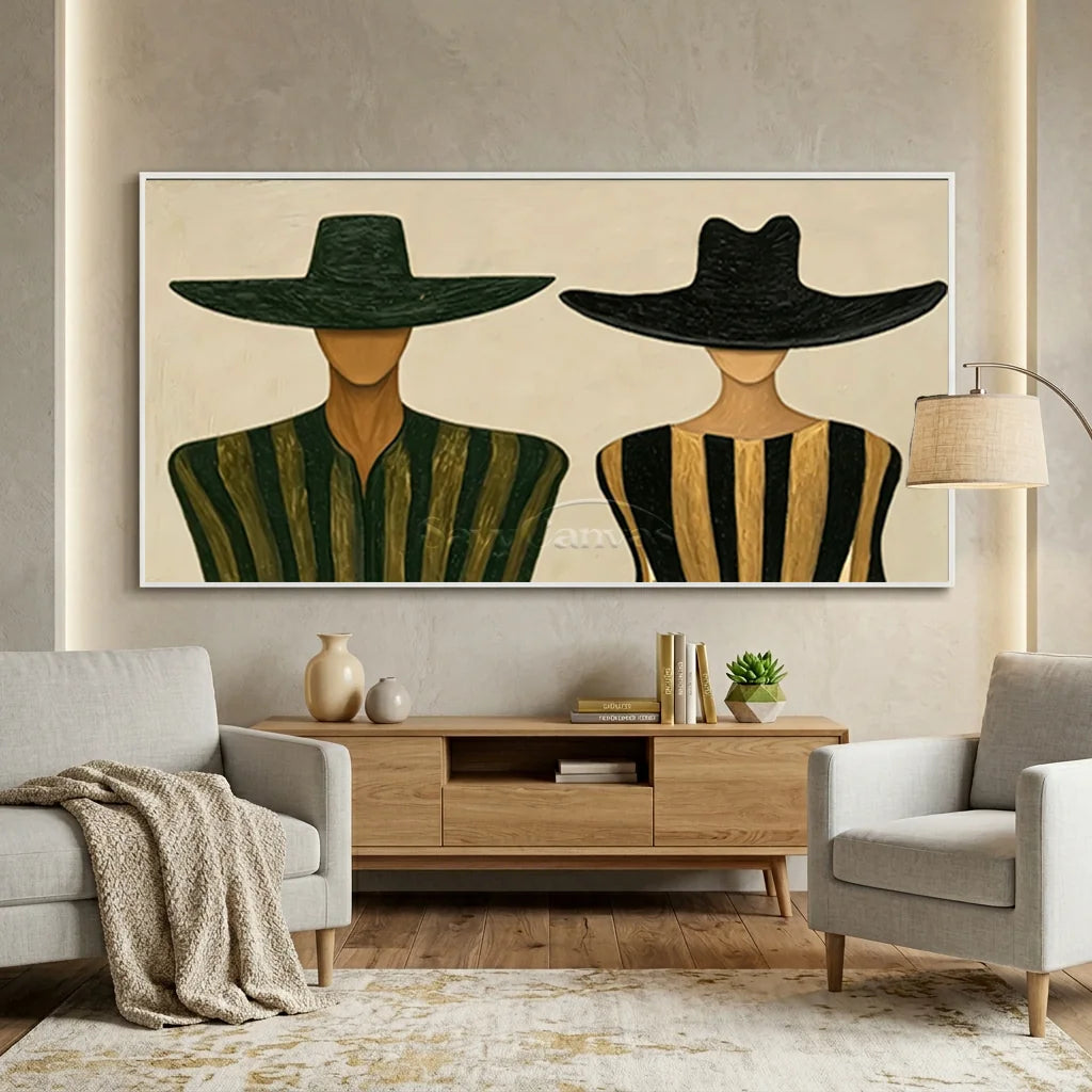 Expressionist Minimalist Portrait Art | Handmade Canvas #SS 354