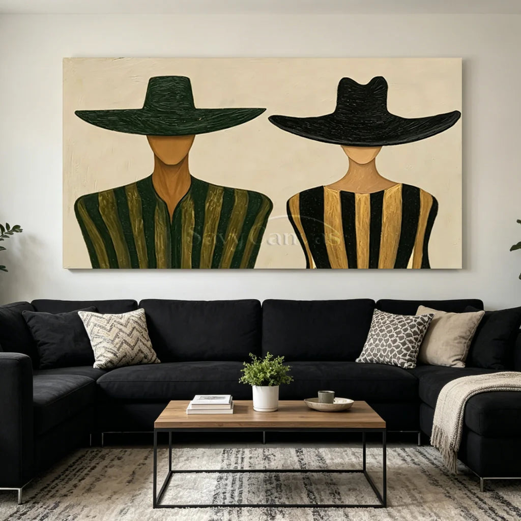 Expressionist Minimalist Portrait Art | Handmade Canvas #SS 354