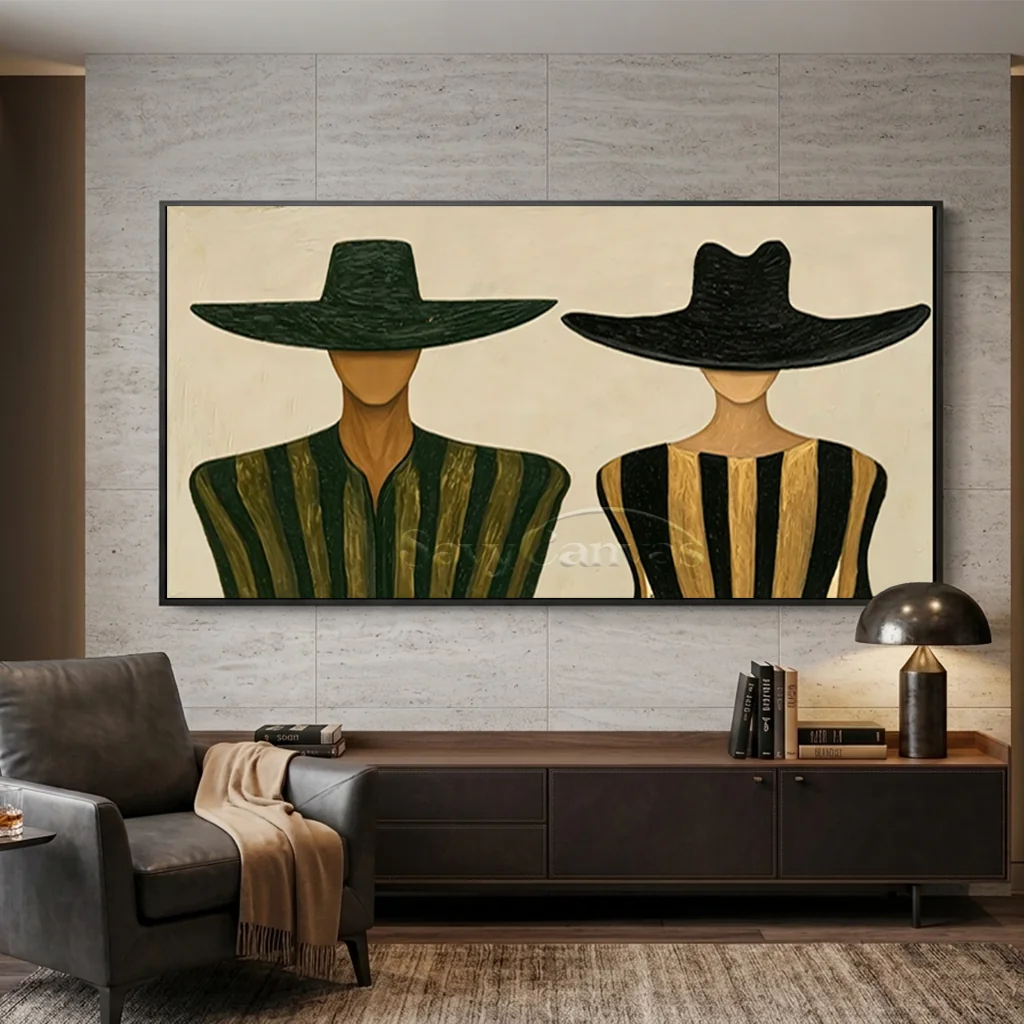 Expressionist Minimalist Portrait Art | Handmade Canvas #SS 354