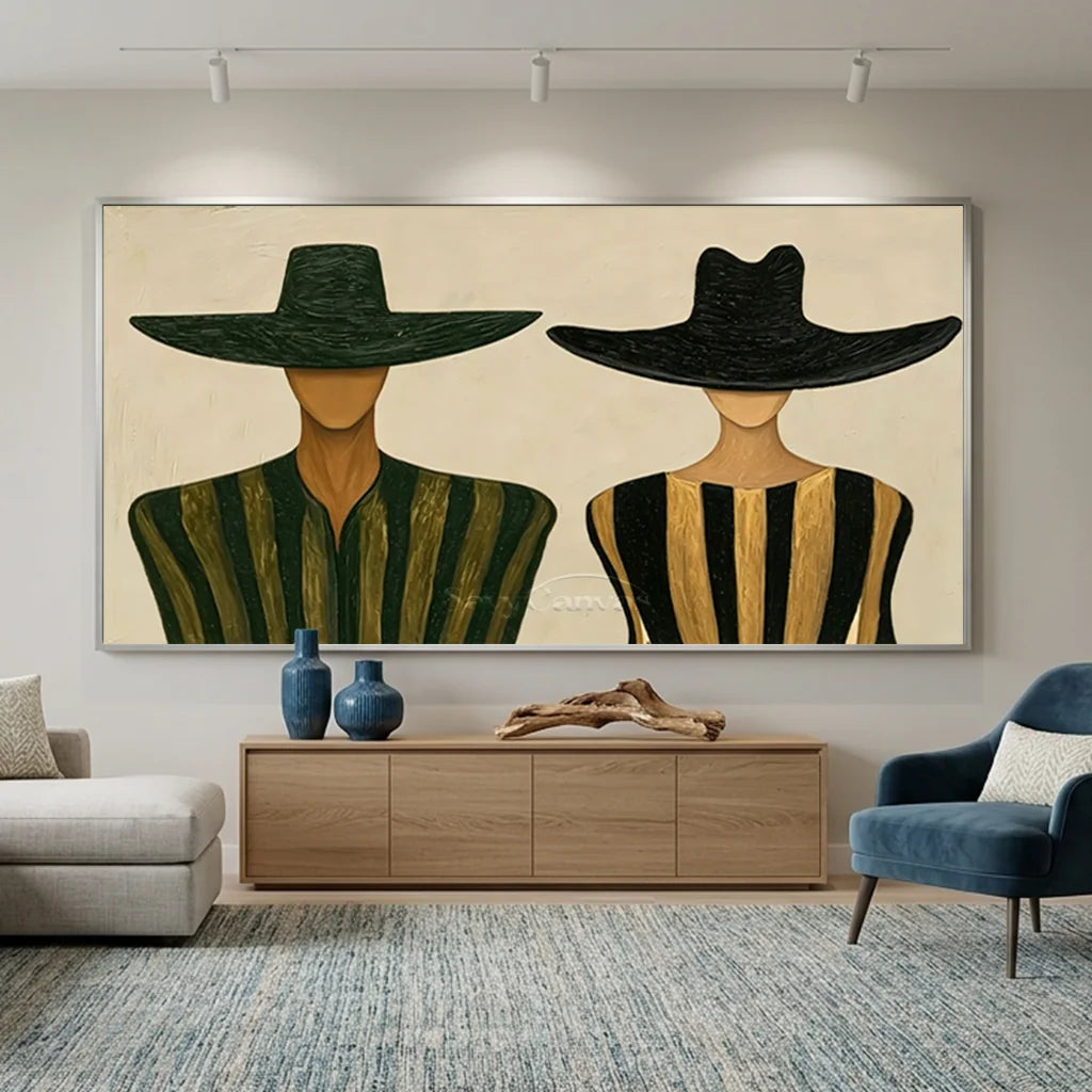 Expressionist Minimalist Portrait Art | Handmade Canvas #SS 354