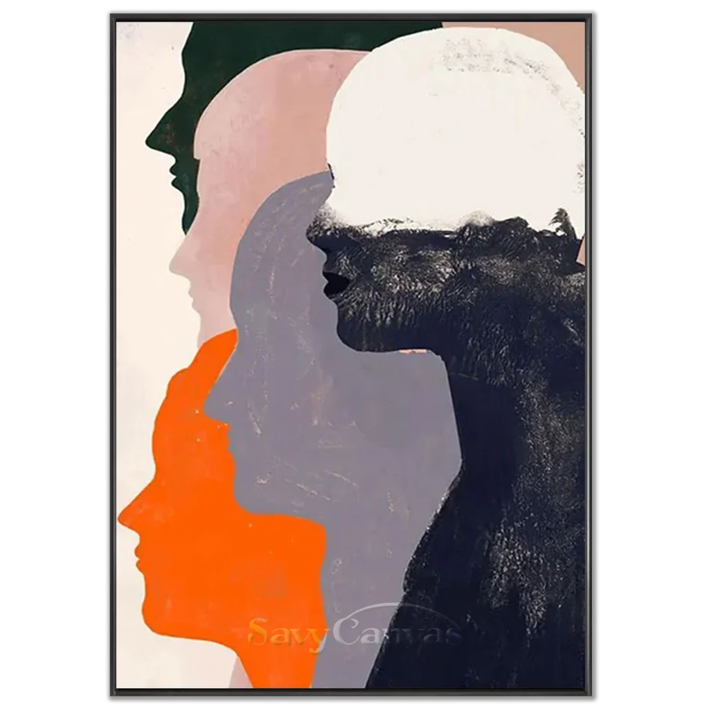 Abstract Silhouette Wall Art | Large Vertical Contemporary Painting #ZZ 193