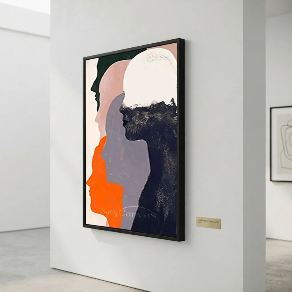Abstract Silhouette Wall Art | Large Vertical Contemporary Painting #ZZ 193