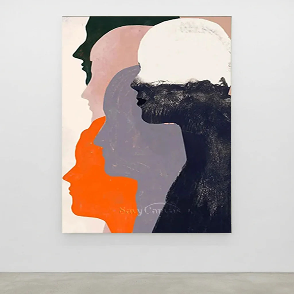 Abstract Silhouette Wall Art | Large Vertical Contemporary Painting #ZZ 193