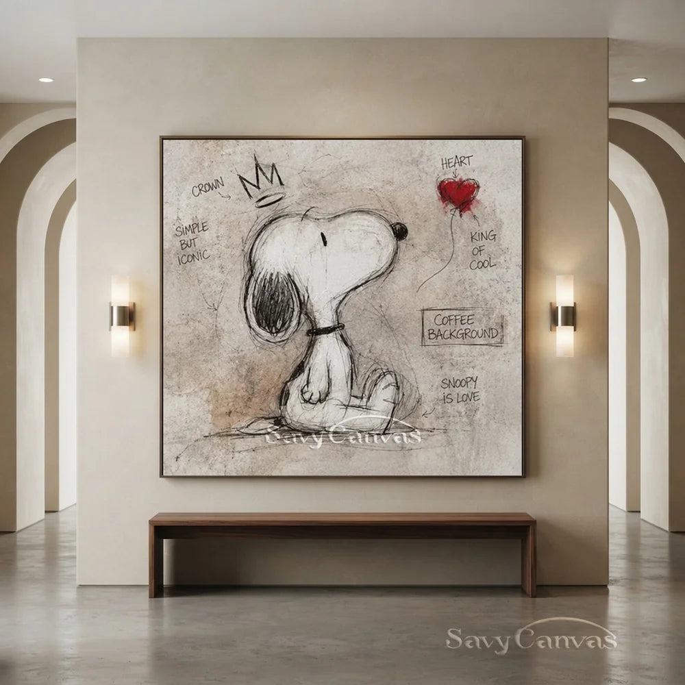 Pop Art King Snoopy Hand-painted Canvas #SS 266