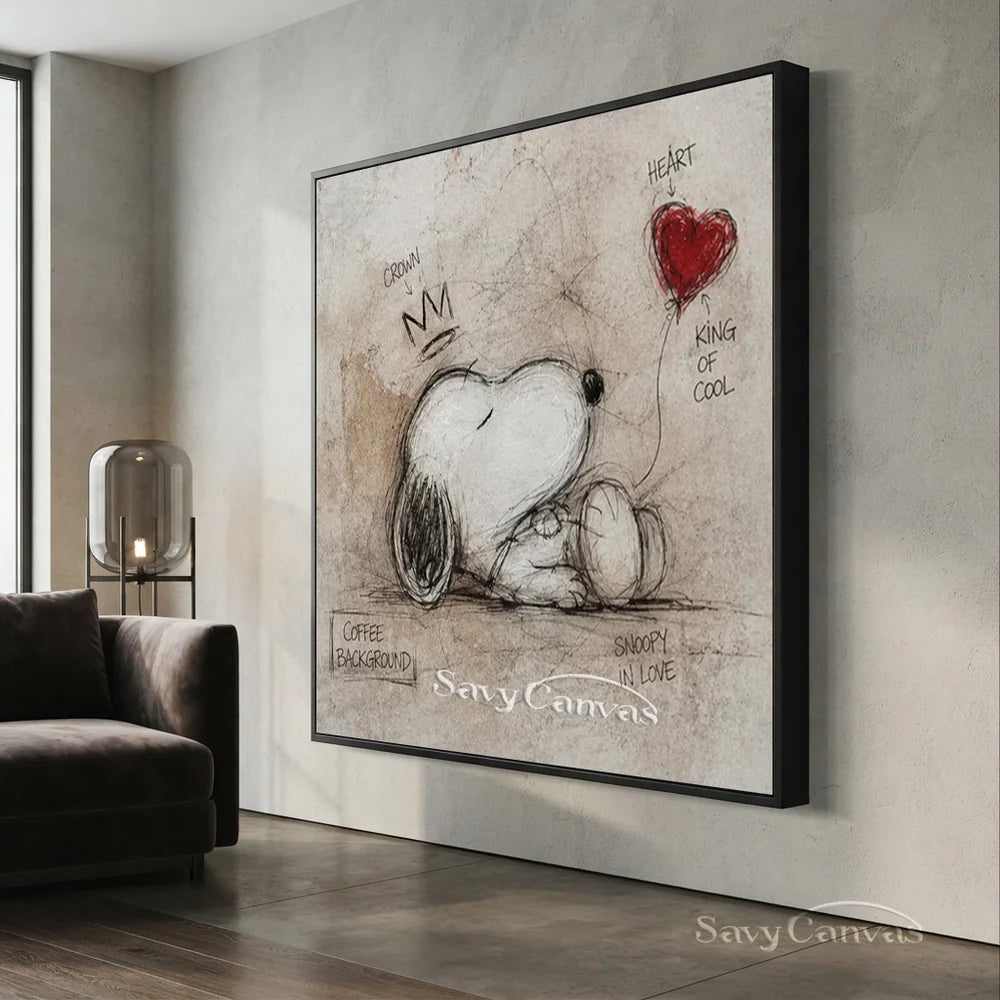 Pop Art Sleeping Snoopy Hand-painted Canvas #SS 267