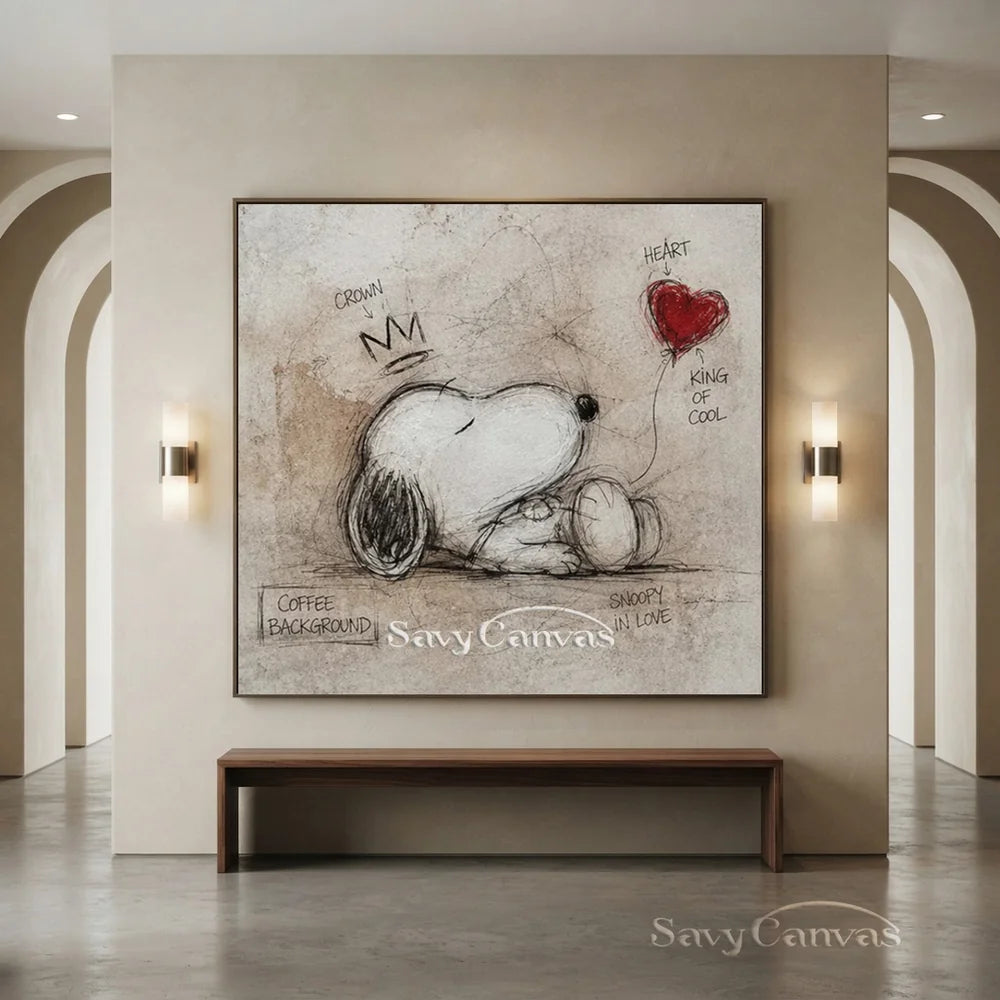 Pop Art Sleeping Snoopy Hand-painted Canvas #SS 267