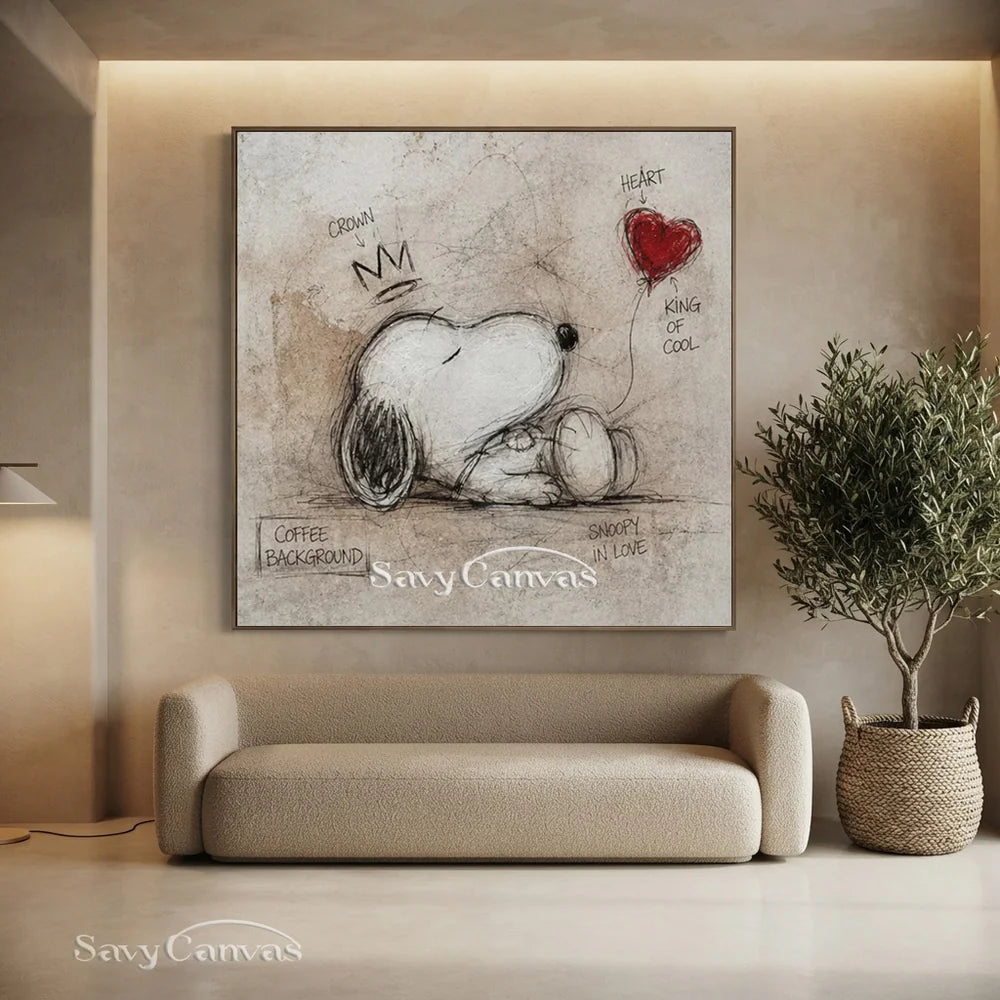 Pop Art Sleeping Snoopy Hand-painted Canvas #SS 267