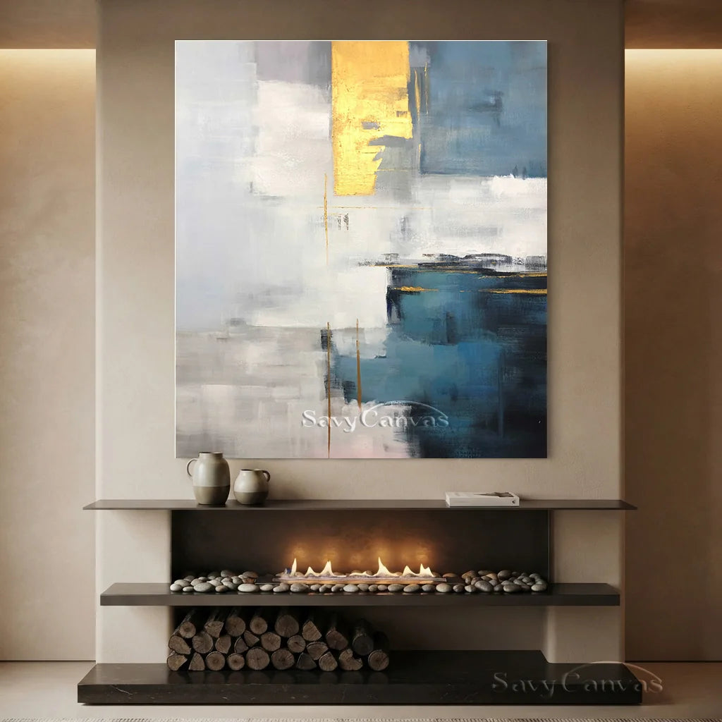 Abstract Wall Art for Living Room | Large Contemporary Painting #ZZ 108
