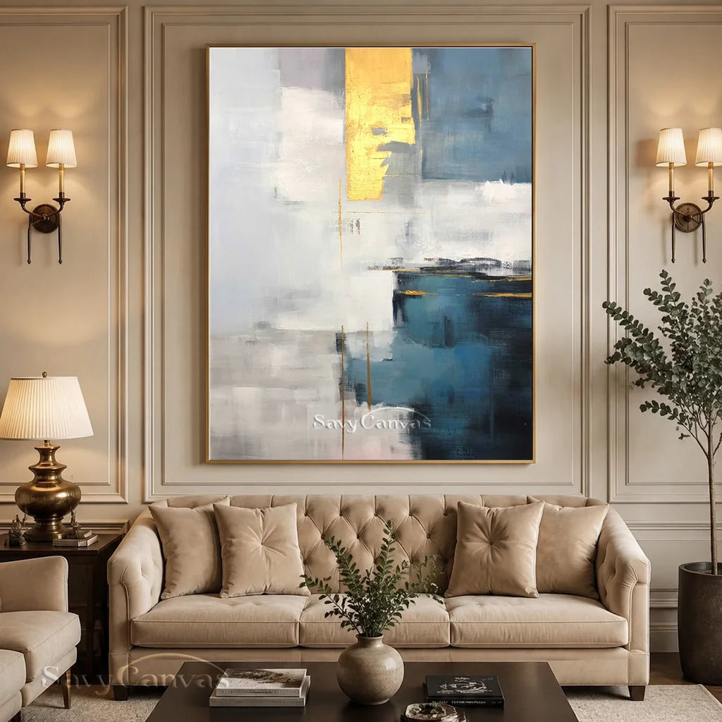 Abstract Wall Art for Living Room | Large Contemporary Painting #ZZ 108
