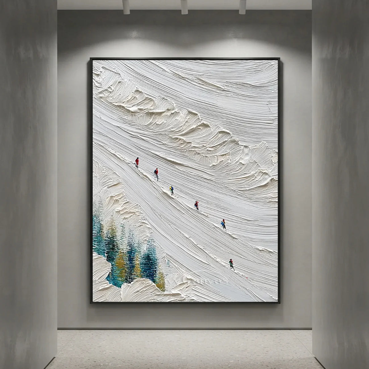Abstract-Winter-Skiing-Oil-Painting-for-Art-Corridor-deocr-09.webp