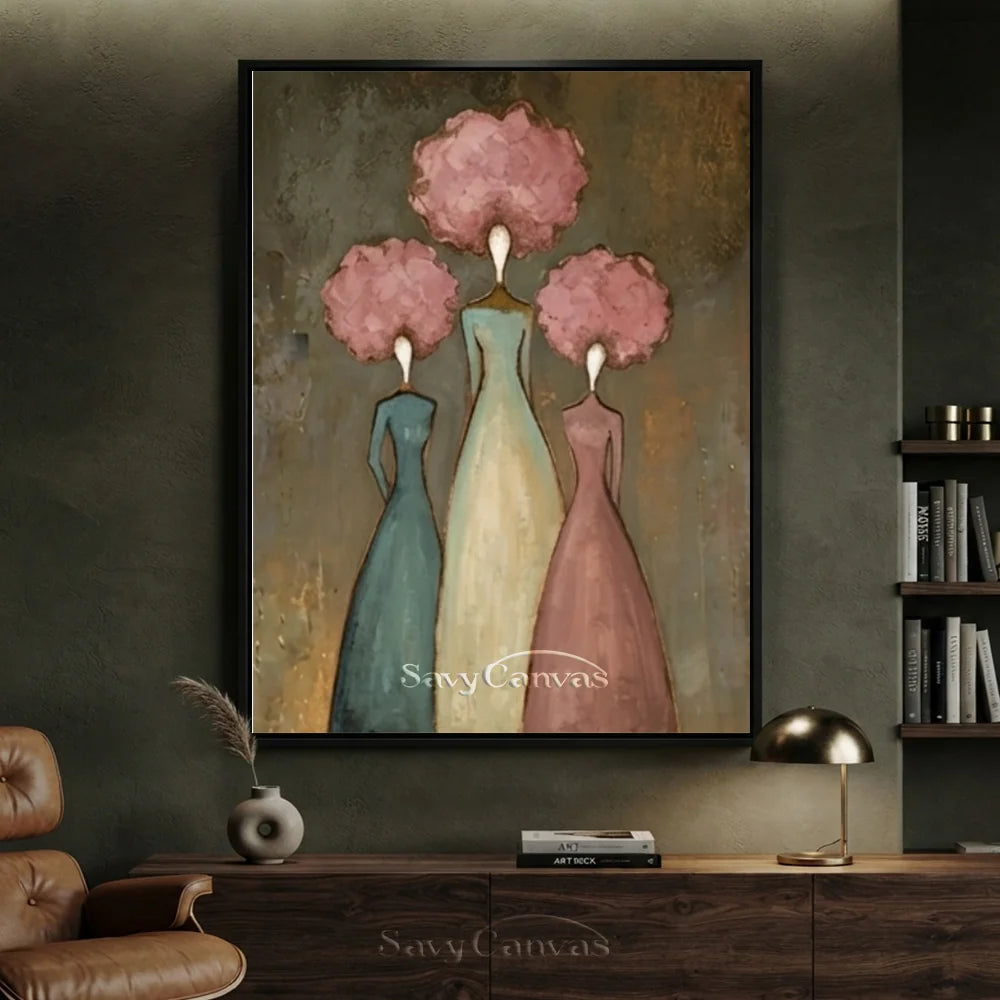 Abstract Expressionist Figural Oil Painting Canvas #SS 287