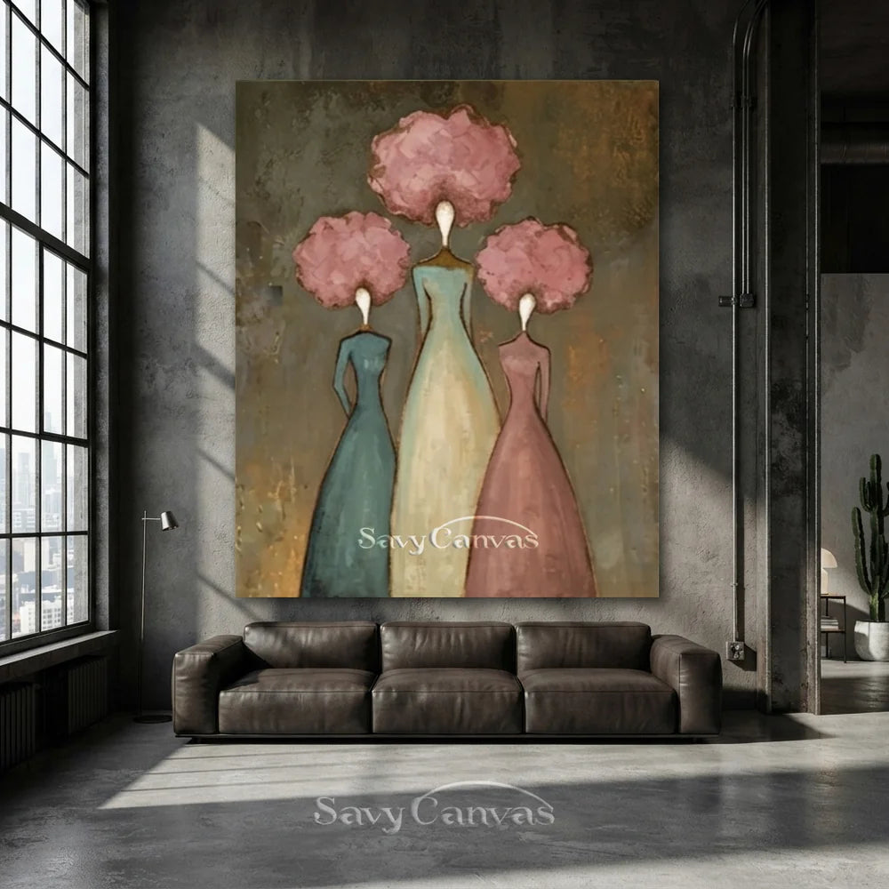 Abstract Expressionist Figural Oil Painting Canvas #SS 287
