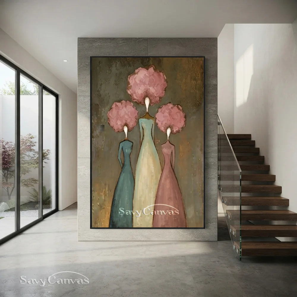 Abstract Expressionist Figural Oil Painting Canvas #SS 287