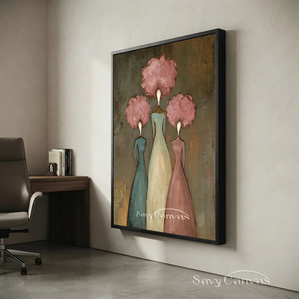 Abstract Expressionist Figural Oil Painting Canvas #SS 287