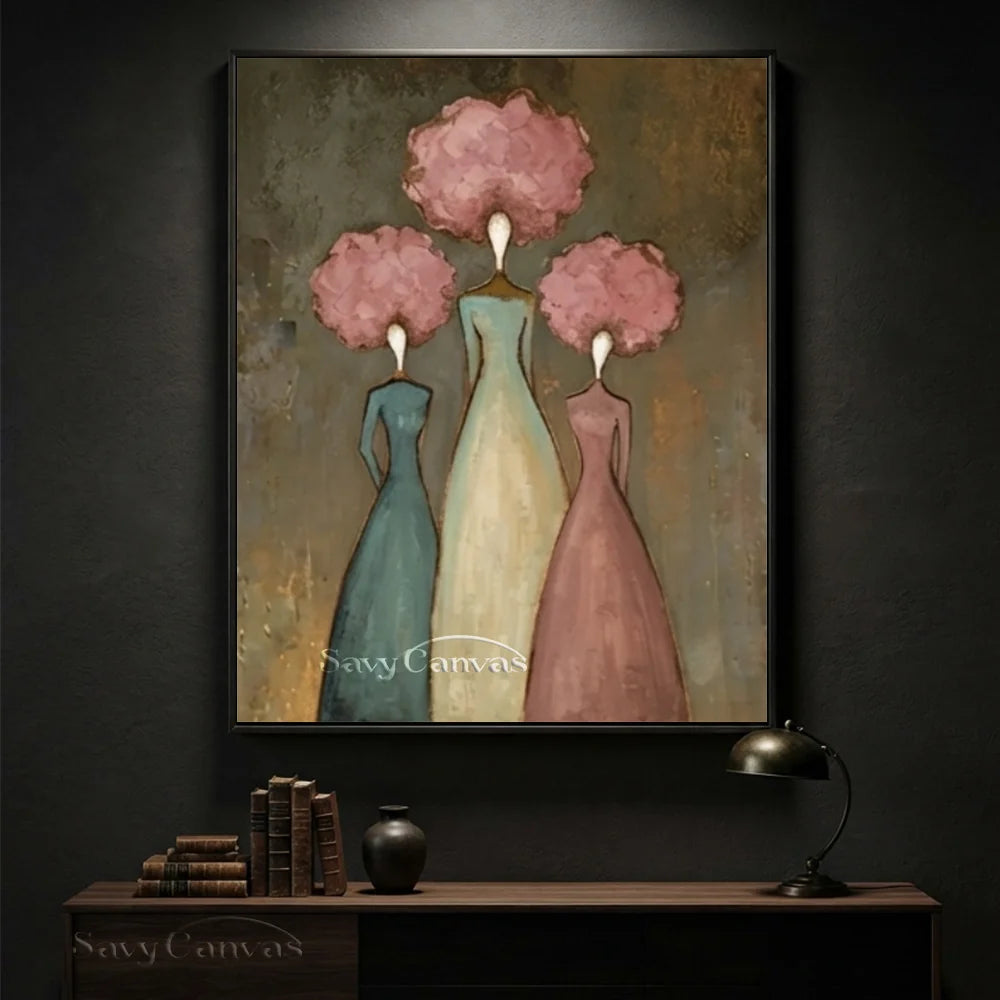 Abstract Expressionist Figural Oil Painting Canvas #SS 287
