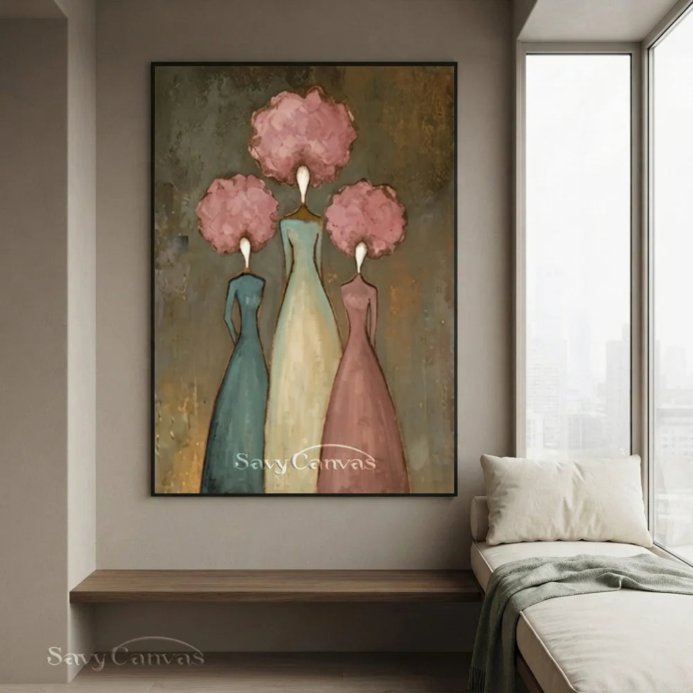 Abstract Expressionist Figural Oil Painting Canvas #SS 287