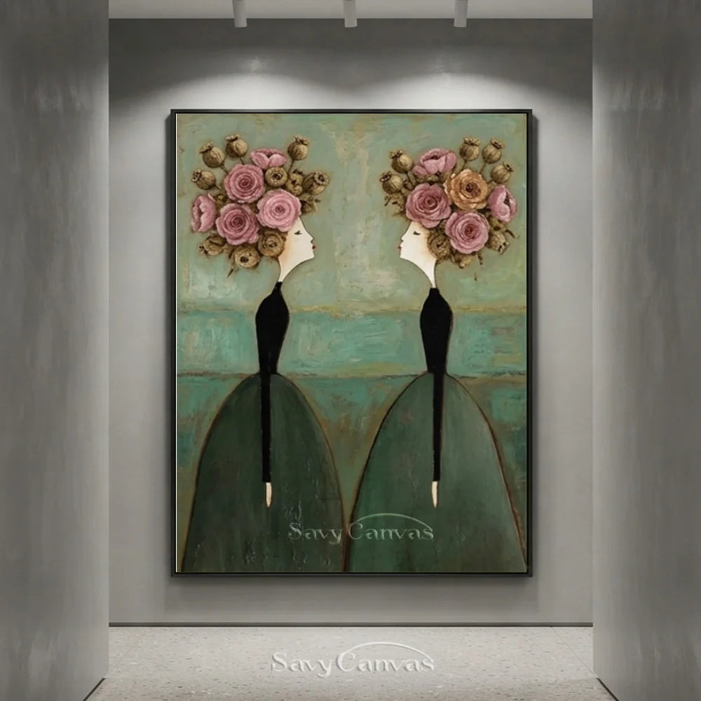 Abstract Expressionist Figural Oil Painting Canvas #SS 290