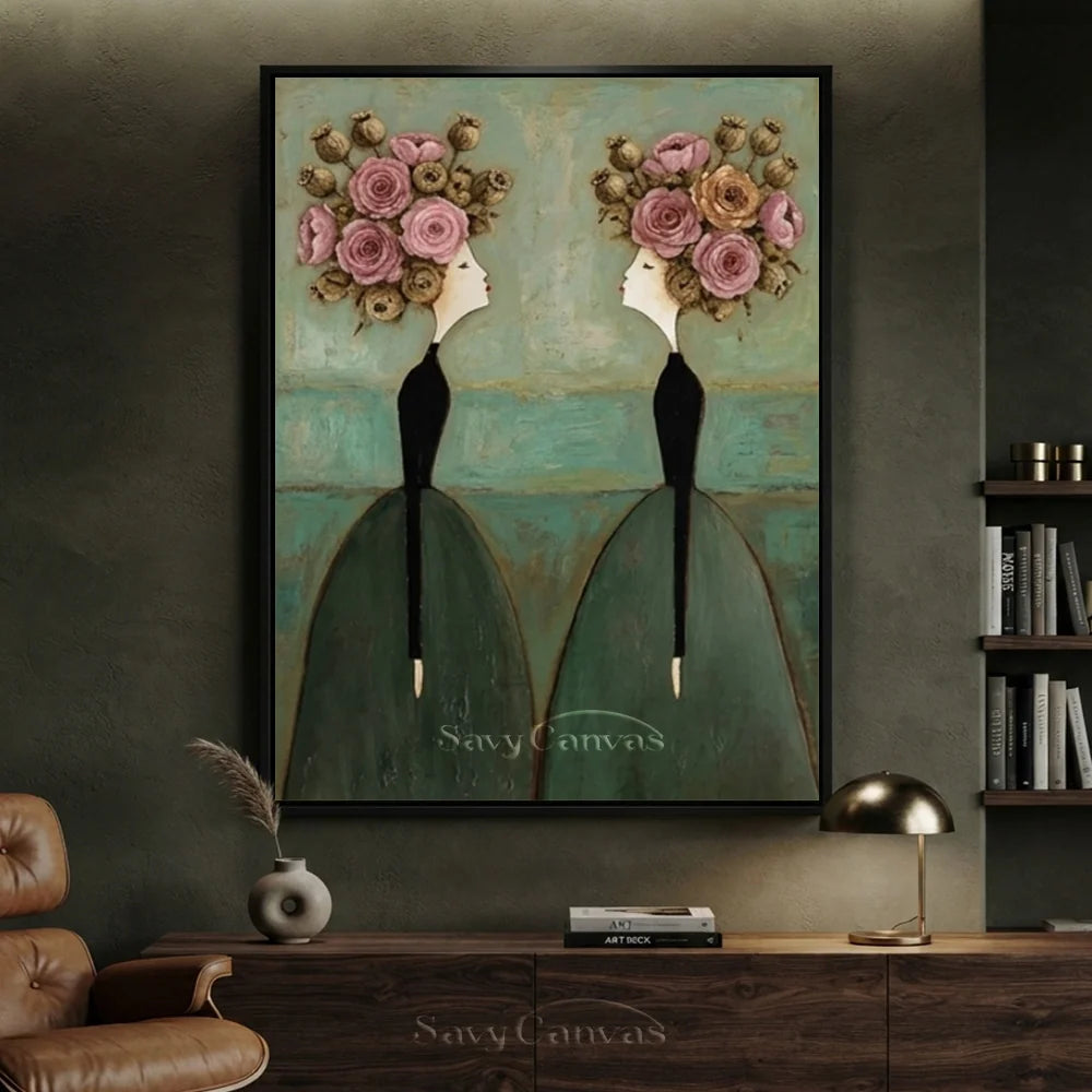 Abstract Expressionist Figural Oil Painting Canvas #SS 290