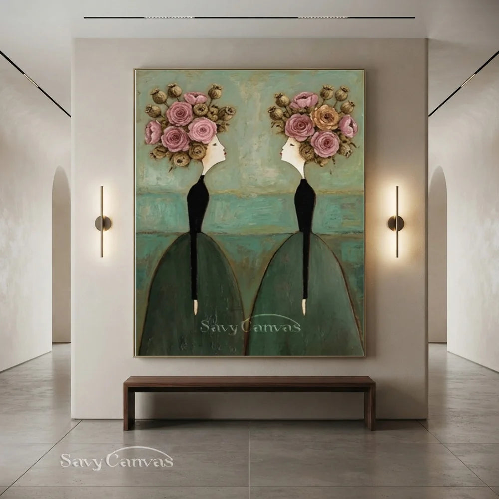 Abstract Expressionist Figural Oil Painting Canvas #SS 290