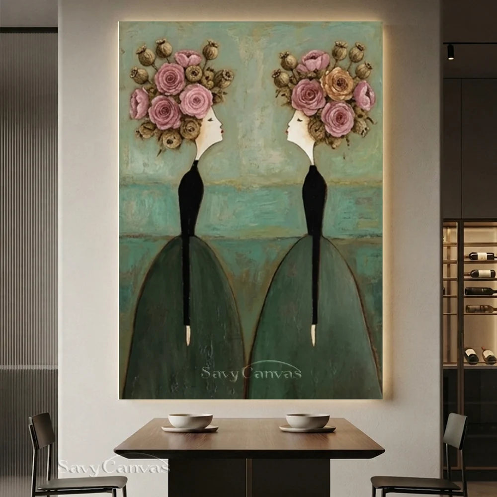 Abstract Expressionist Figural Oil Painting Canvas #SS 290