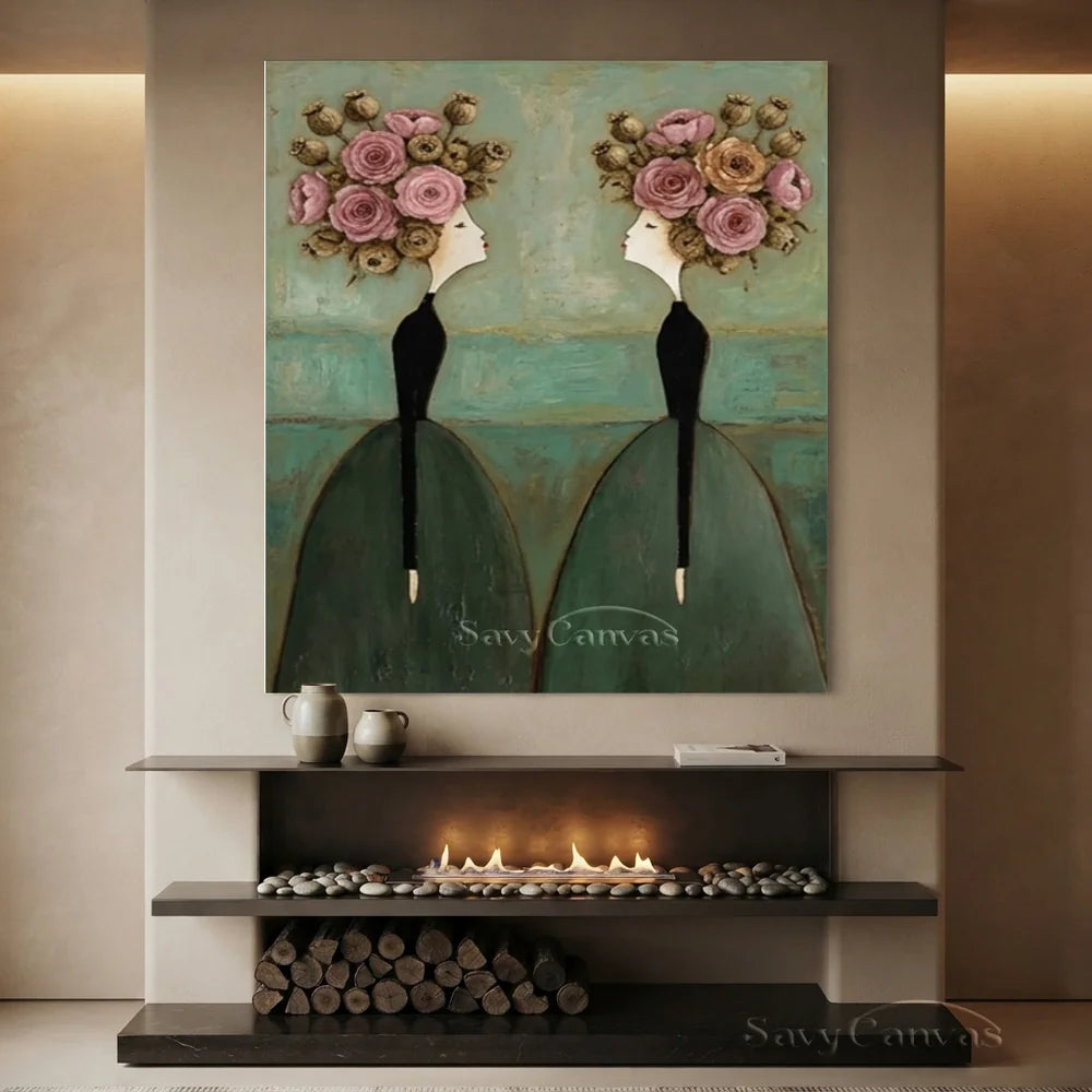 Abstract Expressionist Figural Oil Painting Canvas #SS 290
